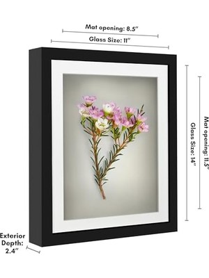 11X14 Gölge Kutusu Çerçeve Siyah 9X12 Mat ve Yumuşak Arka - Duvar Veya Masa Üstü Ekran Için Tasarlanmış Ahşap ve Kırılmaya Dayanıklı Camlı Büyük Gölge Kutusu Çerçevesi