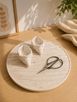 Masalsı Concept Beton Söz Nişan Tepsisi Dekoratif Tepsi Yüzüklük ve Makas Oda Dekoru Salon Sehpa Dekoru