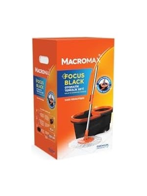 Focus Otomatik Temizlik Seti, Pedalsız Döner Sıkmalı 360 Başlıklı Mikrofiber Paspas