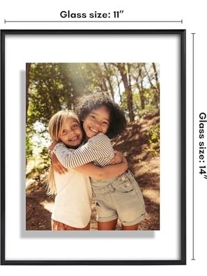 Kırılmaya Dayanıklı Camlı 11X14 Yüzer Resim Çerçevesi - 8X10 Fotoğraf Veya Daha Küçük - Kaydırmalı Fotoğraf Çerçevesi - Fusion Float Koleksiyonu - Masa Üstü Veya Duvar Için Yüzer Çerçeve