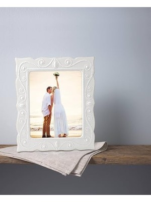 Fransız Perle Beyaz 8X10 Çerçeve, 29 cm Uzunluk x 33,6 cm Yükseklik