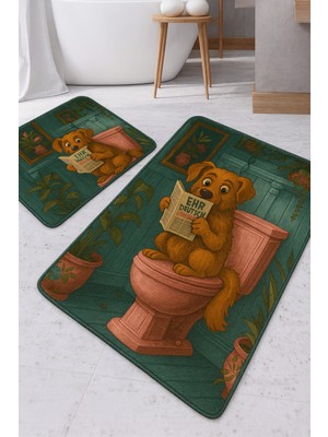 Empressco Modern Köpek Motifli Banyo ve Tuvalet Paspası, Şık ve Kullanışlı