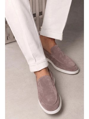 Shoetyle - Hakiki Süet Deri Bej Rengi Erkek Loafer - 115-K664