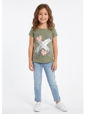 Stsahra  Kız Çocuk Haki T-Shirt