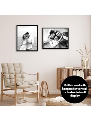 16X20 Siyah Resim Çerçevesi - 2'li Set - Parlak Pleksiglaslı Ince Kenarlıklı Fotoğraf Çerçevesi - Yatay Veya Dikey Görüntü Formatı Için Asma Donanımlı Duvar Resim Çerçevesi