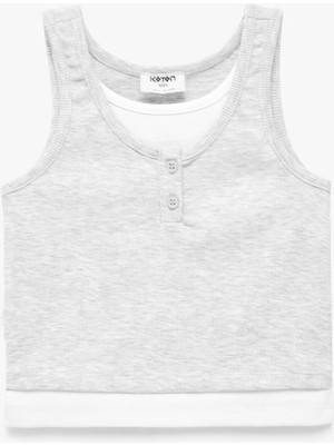 Koton Düğme Detaylı Ribanalı Bisiklet Yaka Slim Fit Atlet