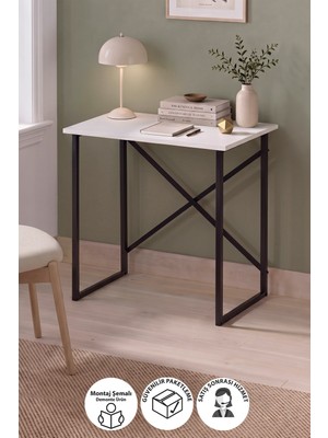 Bofigo 75X52 cm Çalışma Masası Bilgisayar Masası Çocuk Çalışma Masası Ders Masası Nazım Beyaz