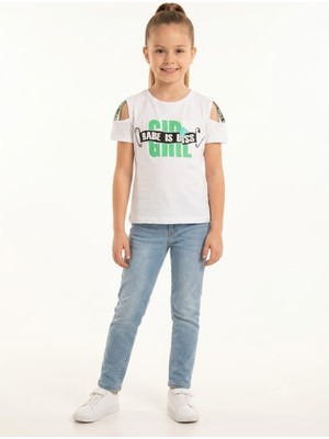 Stsahra  Kız Çocuk Beyaz T-Shirt
