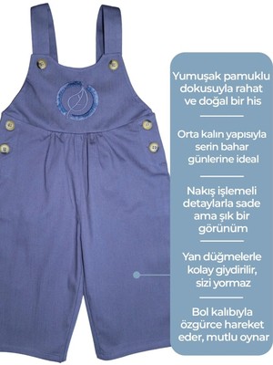 OZMOZ Nakış Işlemeli Lacivert Baharlık Kız Bebek Tulum