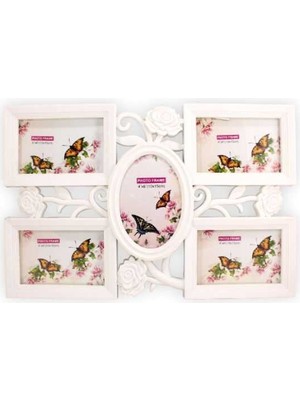 Digitronix Dekoratif Plastik Çoklu Çerçeve 10X15 Güllü 5li