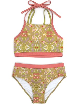 OZMOZ 50 Uv Korumalı Kahverengi Kız Çocuk Yüzücü Bikini