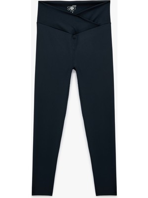 Koton Yüksek Bel Interlok Slim Fit Spor Tayt