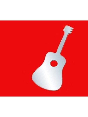 Aynalı Duvar Süsü (Sticker) Gitar Şekilli