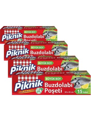 Piknik Buzdolabı Poşeti Büyük 15'li (4 Paketi)