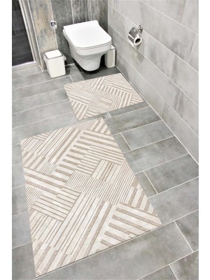 Empressco Yumuşak Kaymaz Taban Sünger Dolgulu Dekoratif Banyo Paspası Takımı