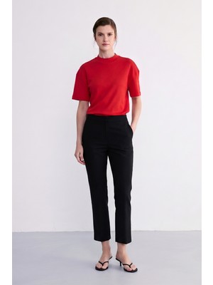 Facette Shape Crop Fit Pantolon Siyah