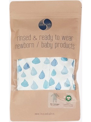 OZMOZ Clean&safe Organik Steril Temizlenmiş Erkek Bebek Patikli Tulum