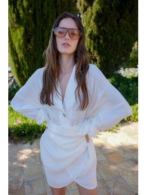 Facette Nerina Oversize Gömlek Beyaz
