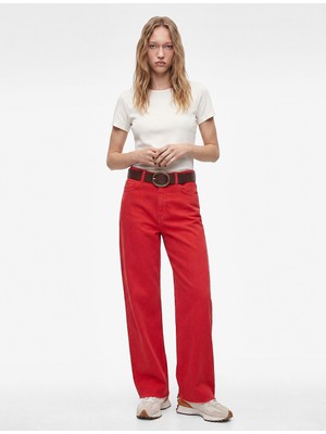 Koton Normal Bel Rahat Kalıp Kesik Paça Jean Pantolon - Culoette Jean