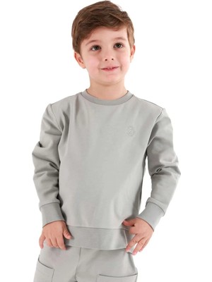 OZMOZ Organik Gri Kışlık Unisex Minik Çocuk Sweatshirt