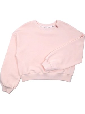 OZMOZ Organik Açık Pembe Kışlık Kız Çocuk Sweatshirt