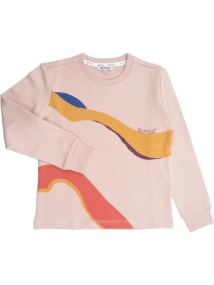 OZMOZ Organik Renk Şerit Baskılı Baharlık Erkek Çocuk Sweatshirt