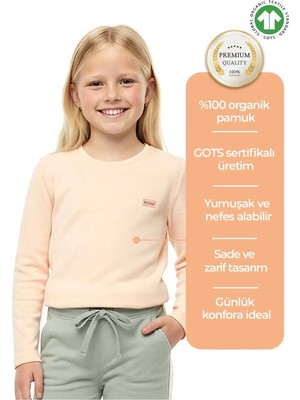 OZMOZ Organik Yavruağzı Kışlık Kız Çocuk Ince Sweat