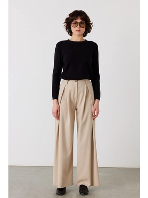 Facette Sienna Pileli Pantolon Bej