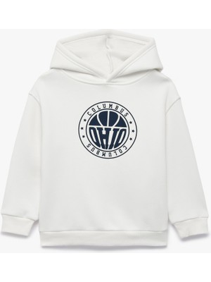 Koton Uzun Kollu Baskılı Şardonlu Oversize Kapşonlu Sweatshirt