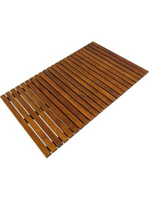 Empressco Ahşap Banyo Paspası 80X50 Cm, Şık ve Dayanıklı Banyo Aksesuarı