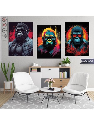 Akıllı Kağıt Statik Tutunma Özellikli Tablo - Poster Hayvan (Model- 8)