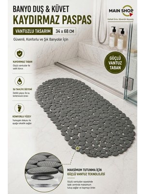 Empressco Kaydırmaz Banyo Duş ve Küvet Paspası, 34X68 Cm, Güvenli ve Şık Kullanım