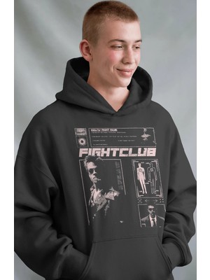 Sevbano Efsane Film Fight Club Tyler Durden Ön Baskılı Unisex Oversize Premium Hoodie