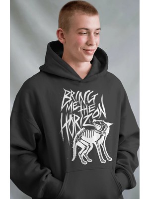 Sevbano Bring Me The Horizon Rock Metal Müzik Grubu Ön Baskılı Unisex Oversize Premium Hoodie