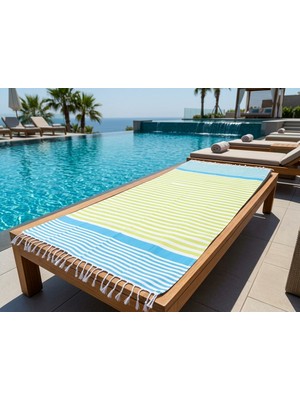 Ludia Ludıa Çizgili Desen %100 Pamuk Peştemal Havlu 100X190 cm (Büyük Boy)