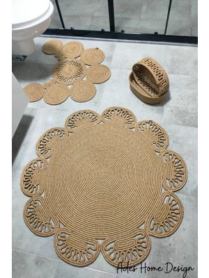 Empressco Doğal Jüt Banyo Seti ve Paspas Takımı, Temizlik ve Konfor Için Ideal