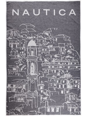 Nautica Unisex Lacivert Desenli Havlu