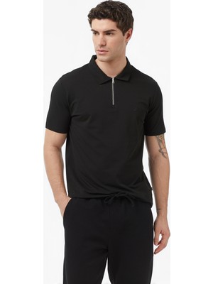 Nautica Erkek Siyah Regular Fit Polo Yaka T-Shirt