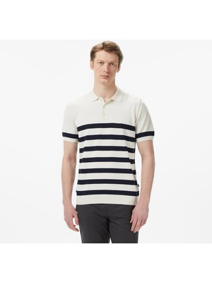 Nautica Erkek Krem Regular Fit Kısa Kollu Triko