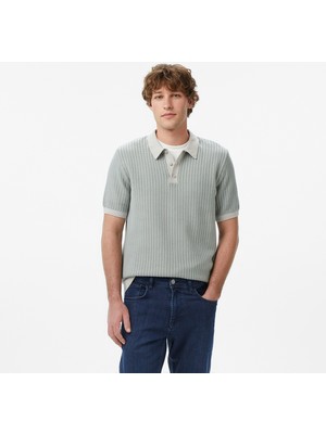 Nautica Erkek Gri Regular Fit Kısa Kollu Triko