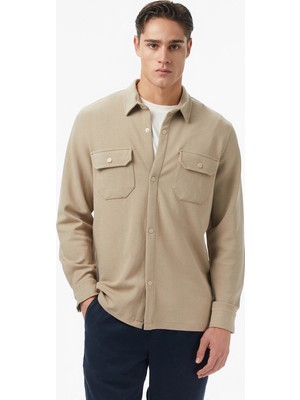Nautica Erkek Bej Classic Fit Gömlek