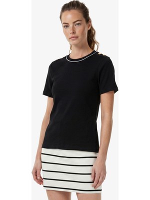 Nautica Kadın Siyah Slim Fit T-Shirt