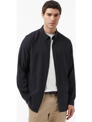 Nautica Erkek Siyah Regular Fit Kareli Gömlek