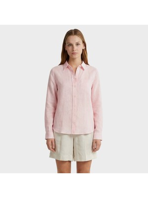 Gant Kadın Pembe Regular Fit Çizgili Gömlek