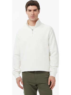 Nautica Erkek Krem Regular Fit Dik Yaka Sweatshirt
