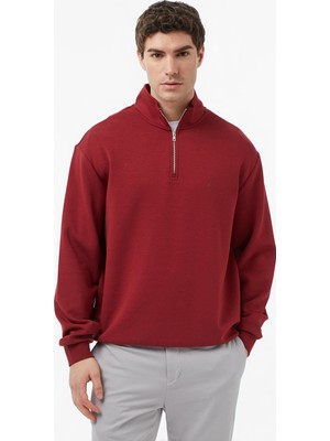 Nautica Erkek Bordo Regular Fit Dik Yaka Sweatshirt
