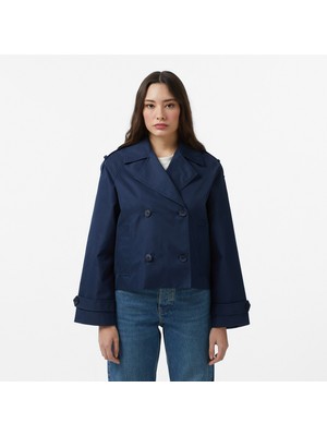 Nautica Kadın Lacivert Regular Fit Trençkot