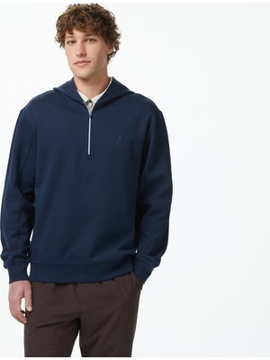 Nautica Erkek Lacivert Regular Fit Kapüşonlu Sweatshirt