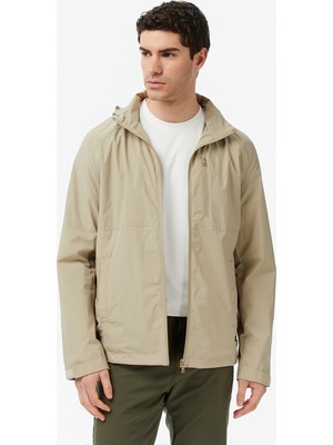 Nautica Erkek Bej Regular Fit Ik Yaka Gizli Kapüşonlu Su Itici Yağmurluk