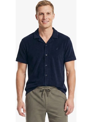 Nautica Erkek Lacivert Regular Fit Kısa Kollu Gömlek